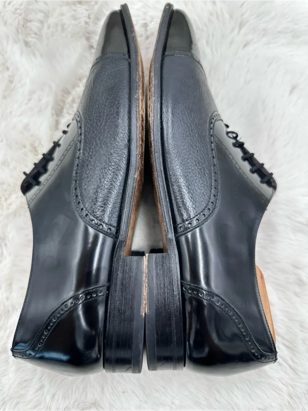 Mezlan Tyson II Men’s Calf & Deerskin Oxford Shoes Size 13 Black leather